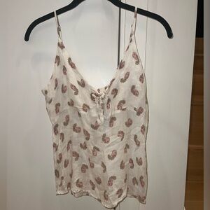 Chaser tank top, size XS, beige with pink flowers